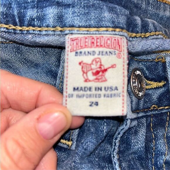True Religion Joey Jeans Women Sz 24 Low Boot Flap Pocket's - Picture 4 of 4